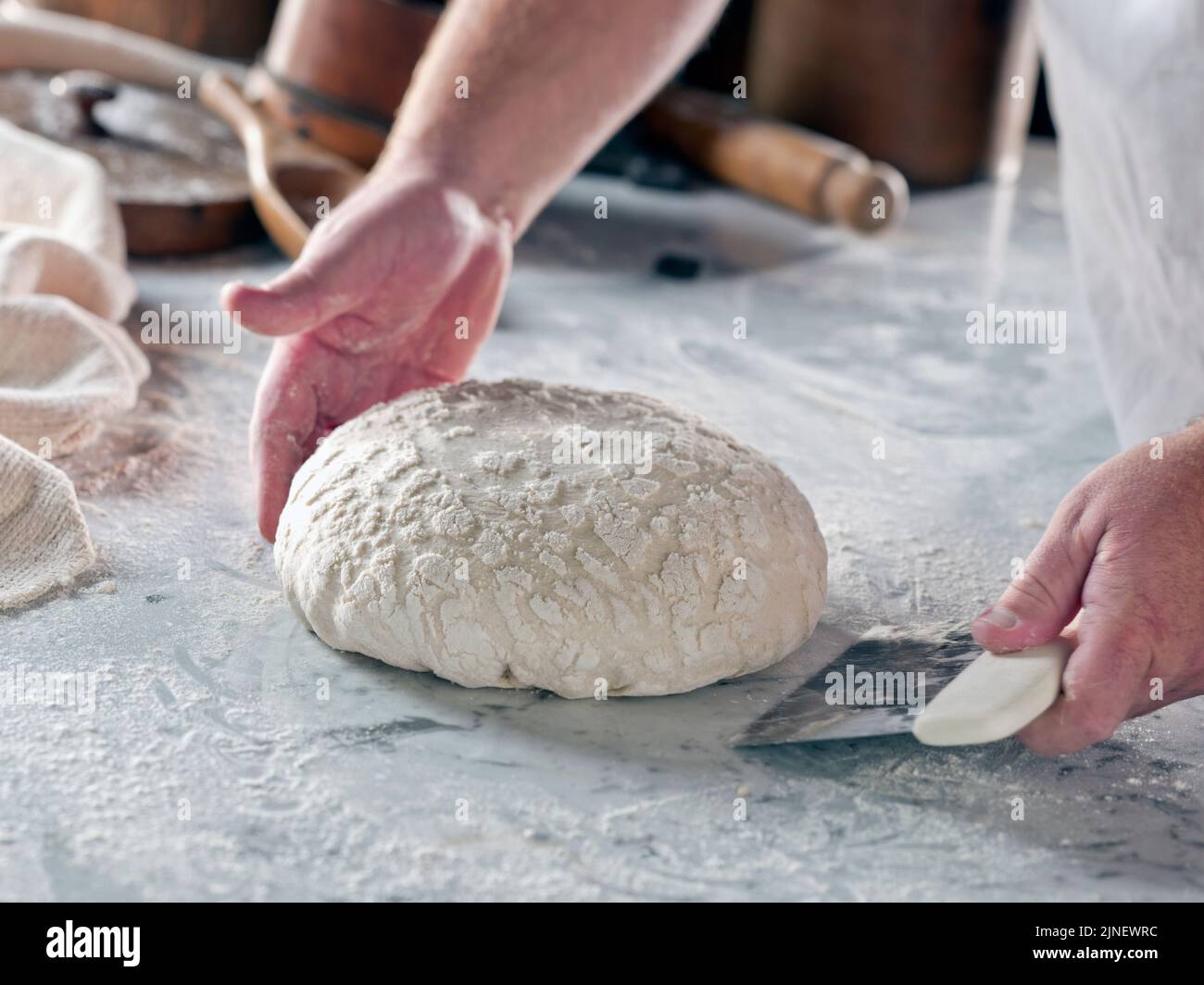 artisan bread making Stock Photo