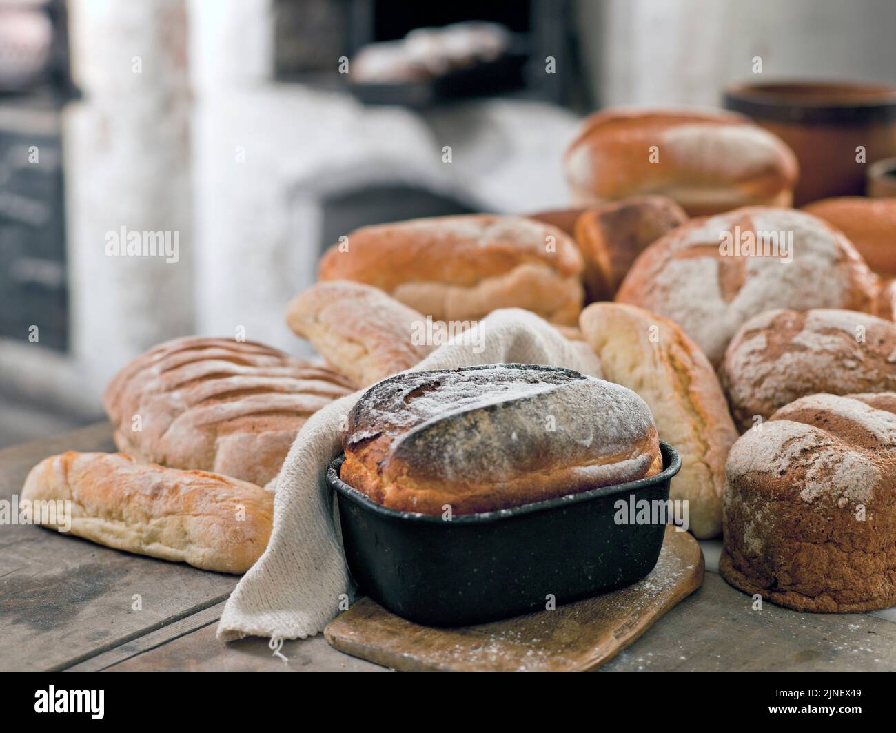 Homemade Bread Baking Electric Oven Stock Photo 1591890013