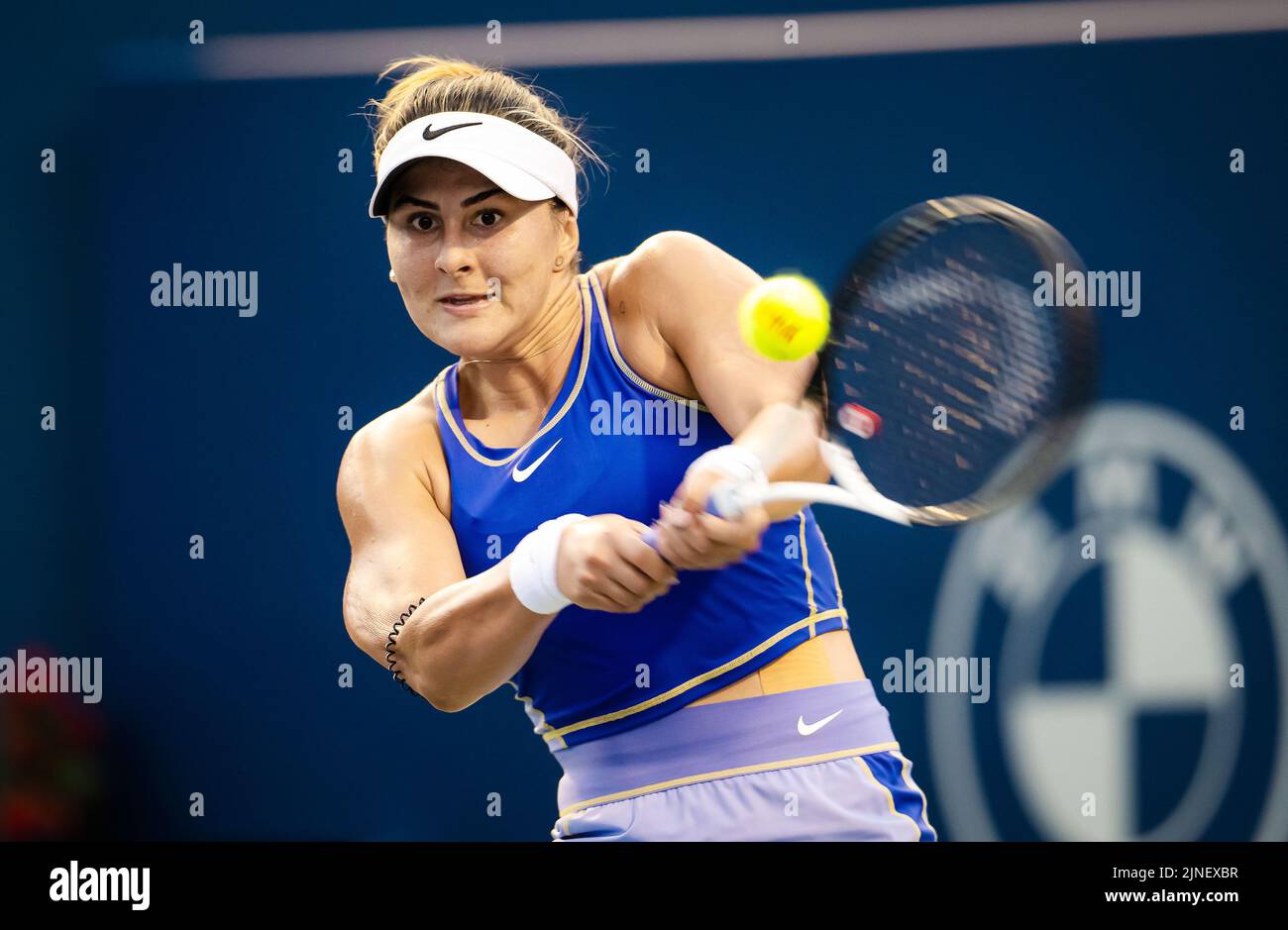 Bianca Andreescu of Canada in action against Daria Kasatkina of Russia