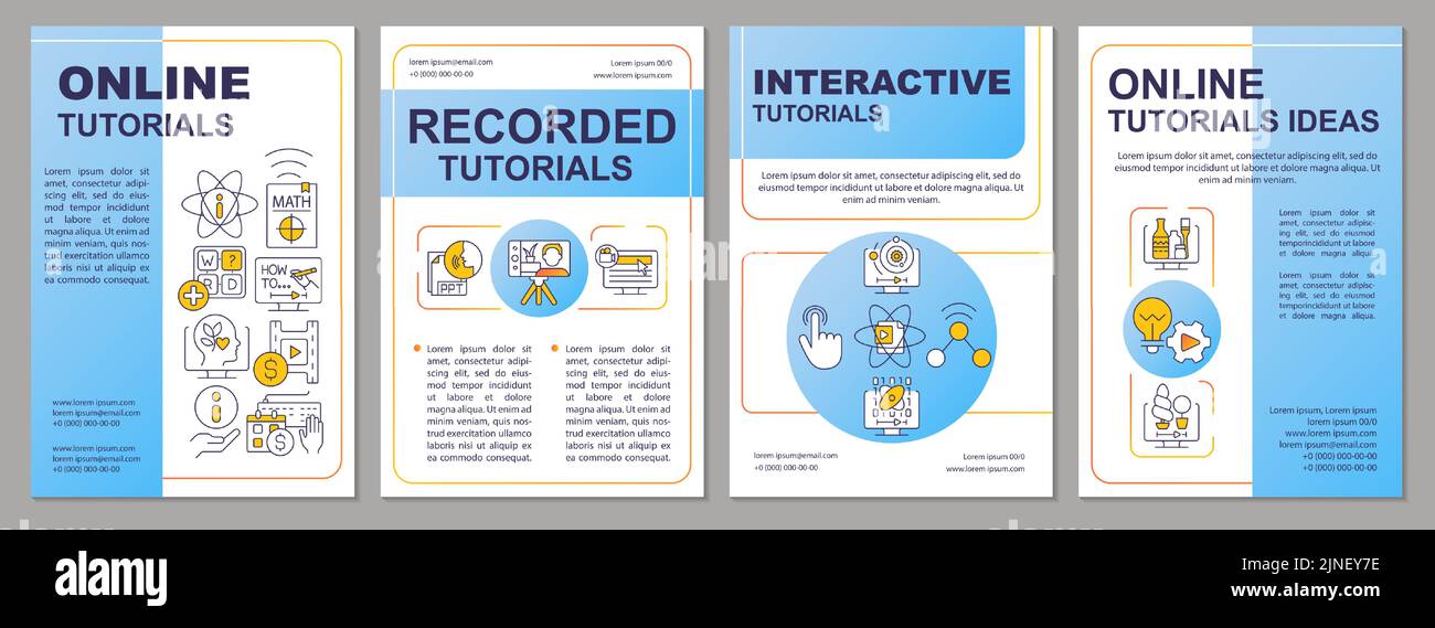 Creating Tutorial Templates Online tutorials blue brochure template Stock Vector Image & Art - Alamy