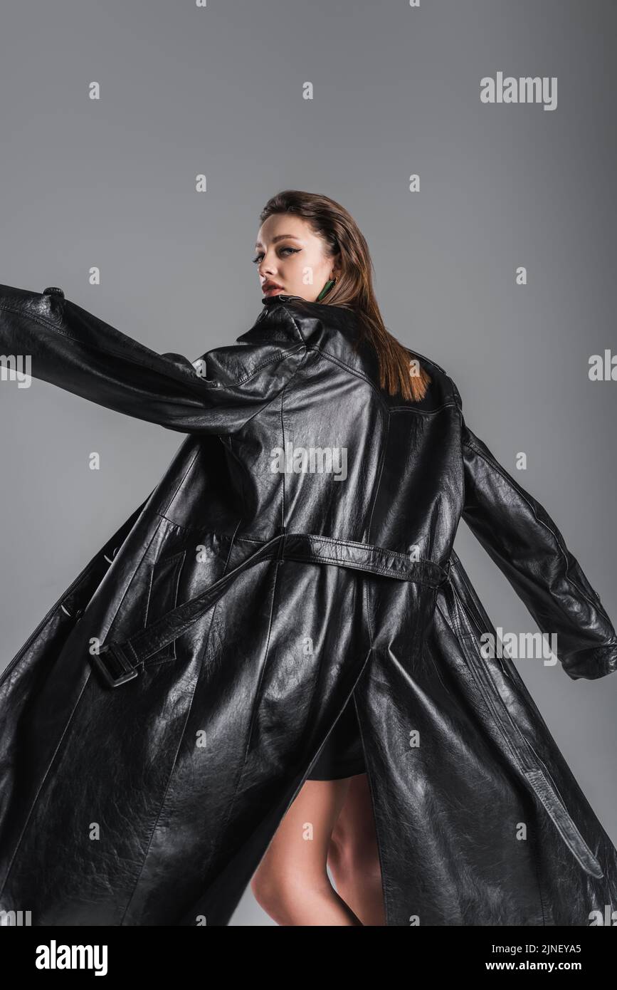 Black leather coat hi-res stock photography and images - Alamy