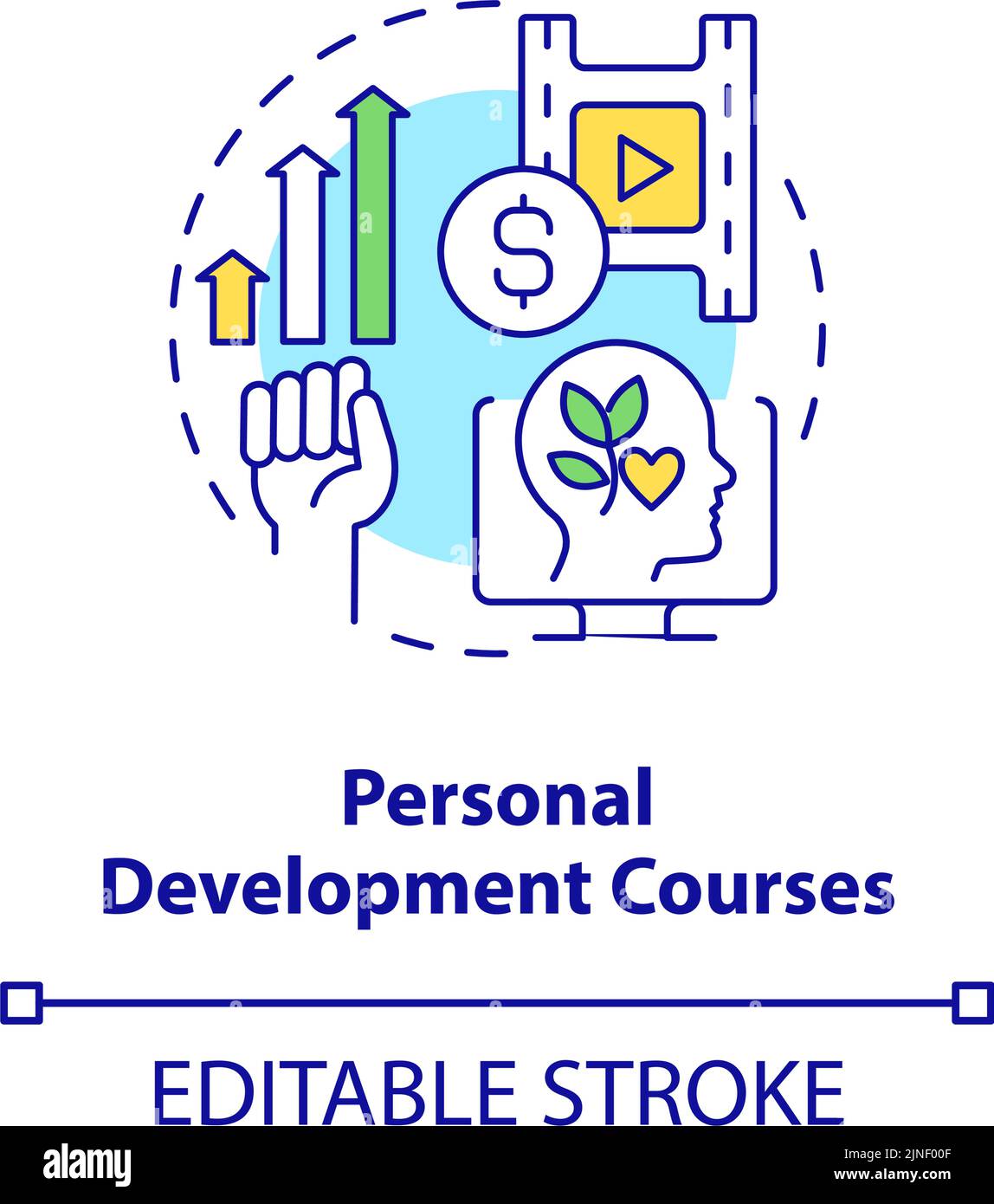 Personal development courses concept icon stock vector image art alamy