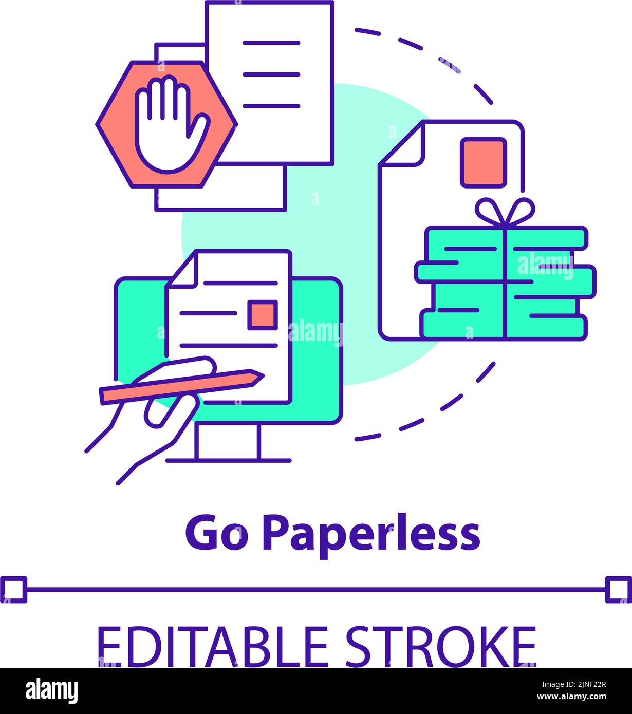 Go paperless concept icon Stock Vector Image & Art Alamy