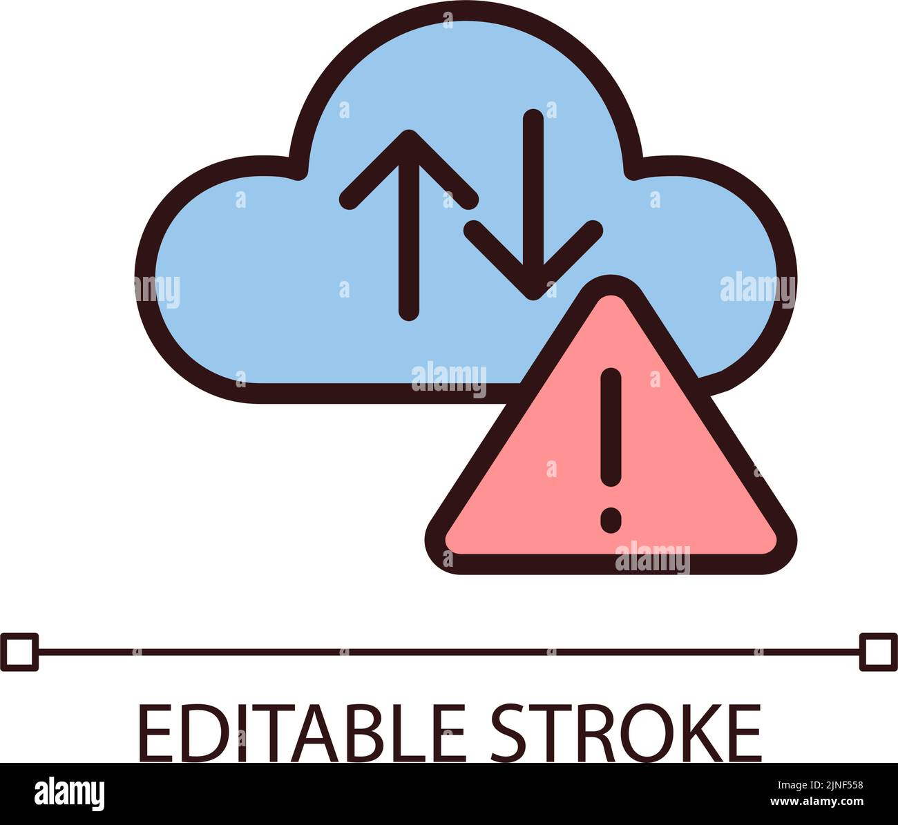 Cloud error pixel perfect RGB color icon Stock Vector
