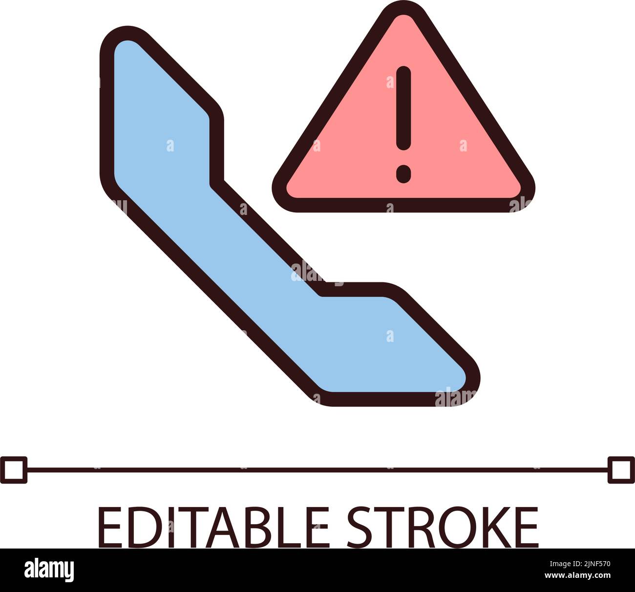 Call warning pixel perfect RGB color icon Stock Vector