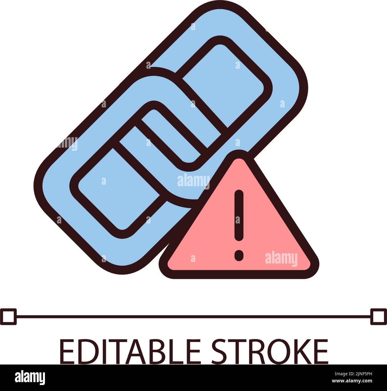 Wrong link pixel perfect RGB color icon Stock Vector