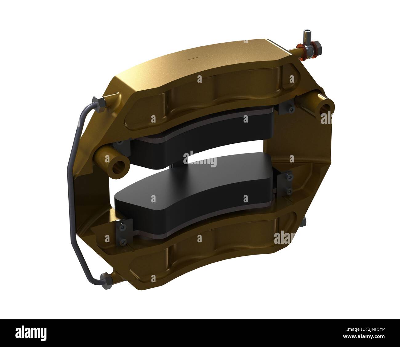 Car brake caliper with pads isolated on white background Stock Photo Alamy