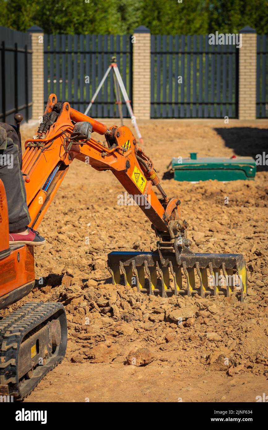 Mini Excavator Rake Small Excavator, Garden Ploughing Grass Rake, One