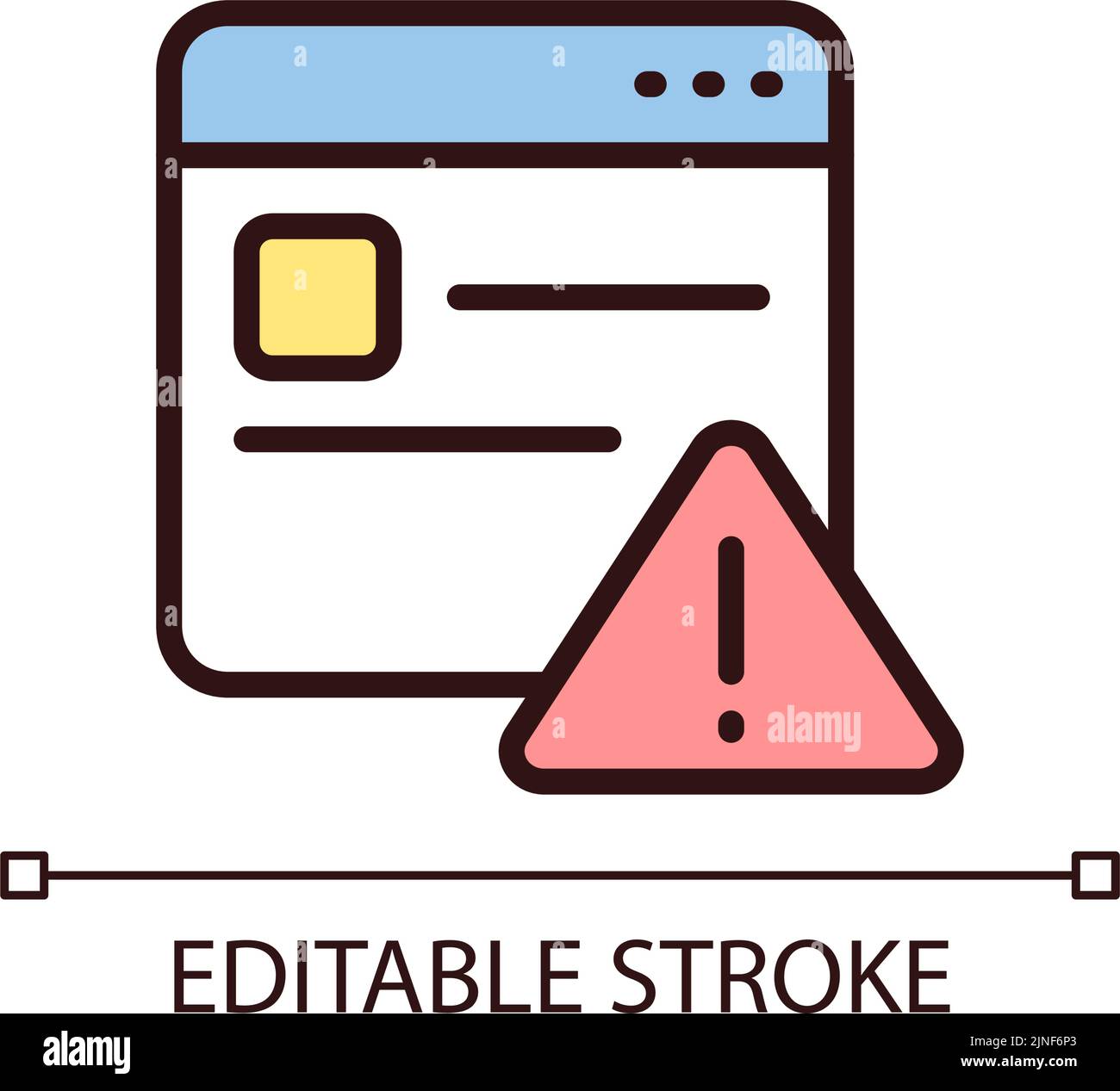 Website error pixel perfect RGB color icon Stock Vector