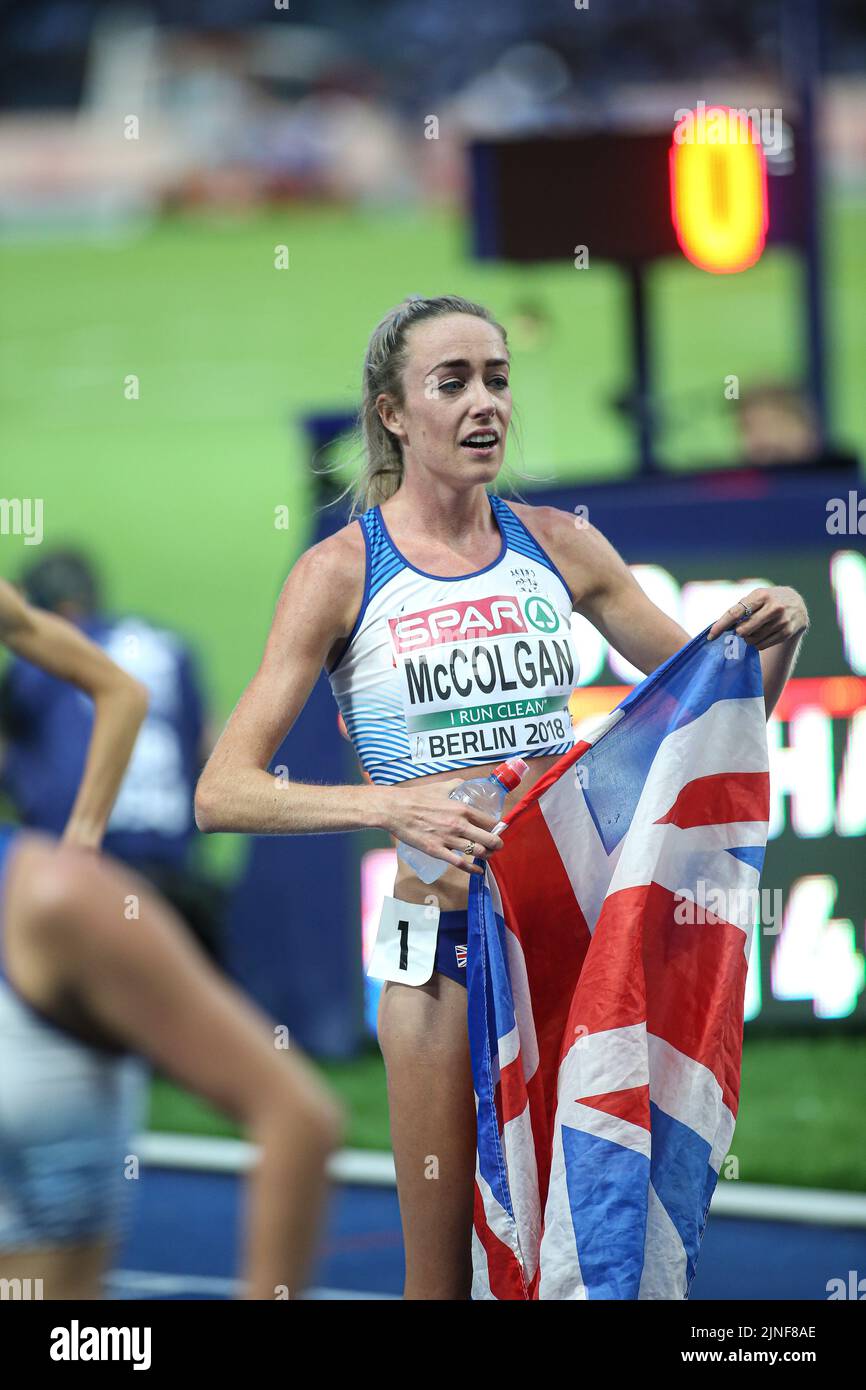 Shara Proctor running 5000 meters at the European Athletics