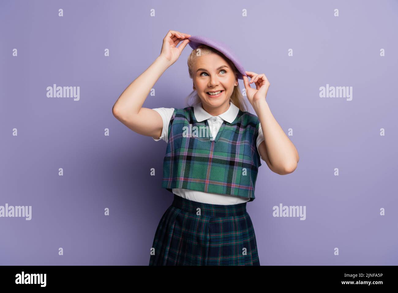 Wearing purple beret hi-res stock photography and images - Alamy
