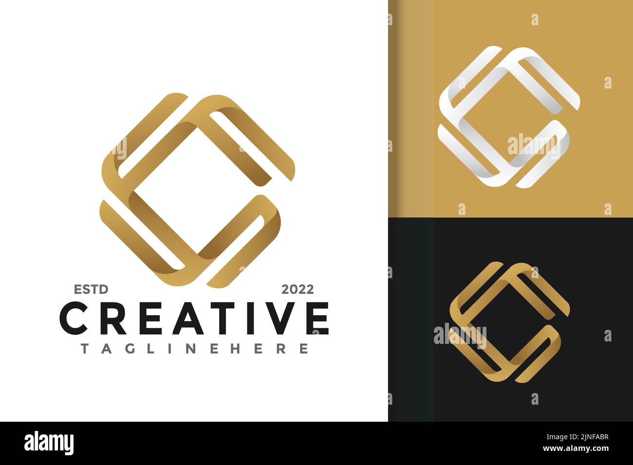 A vector template of logo design with 'creative' word Stock Vector