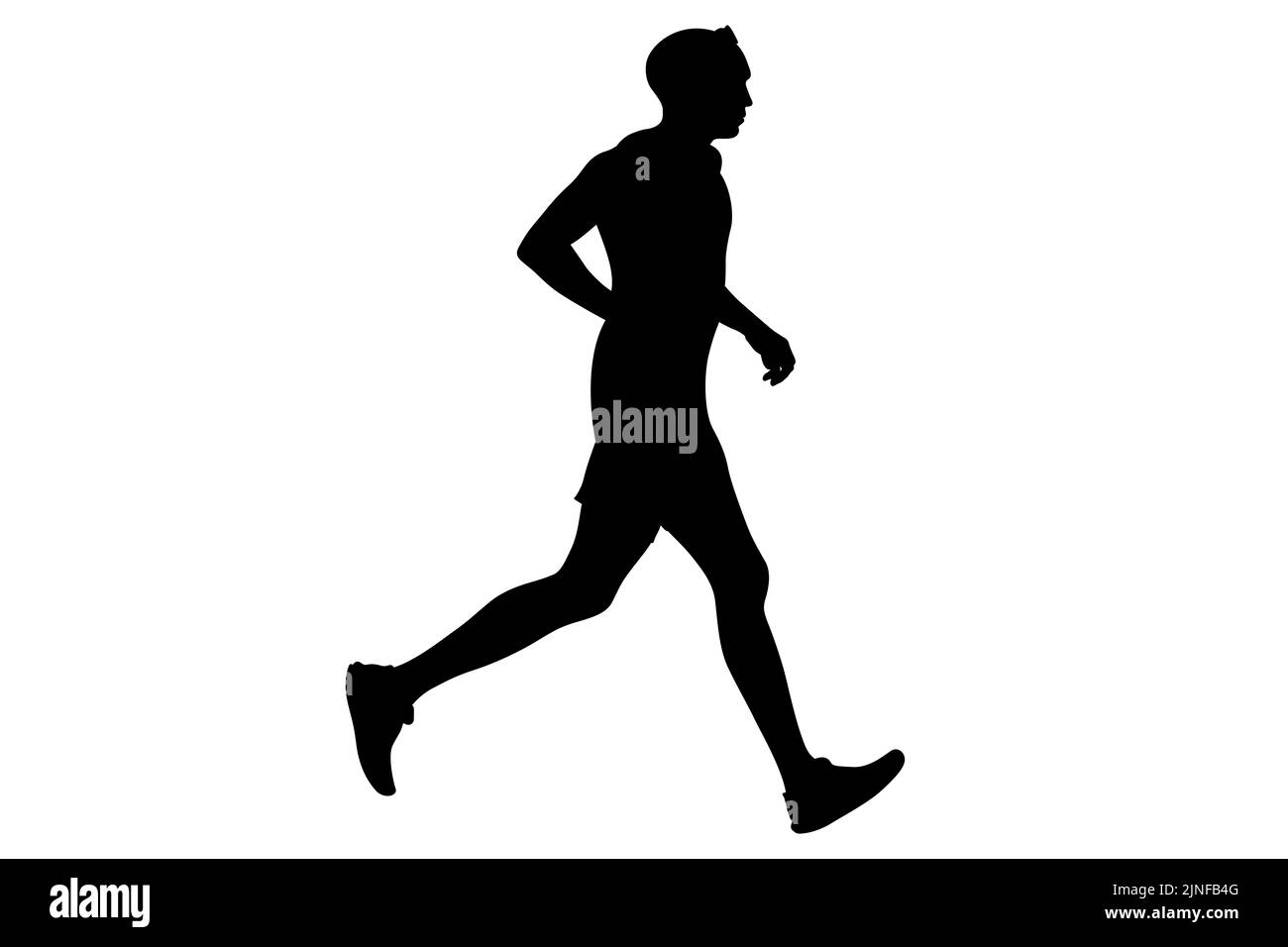 runner athlete running black silhouette Stock Photo