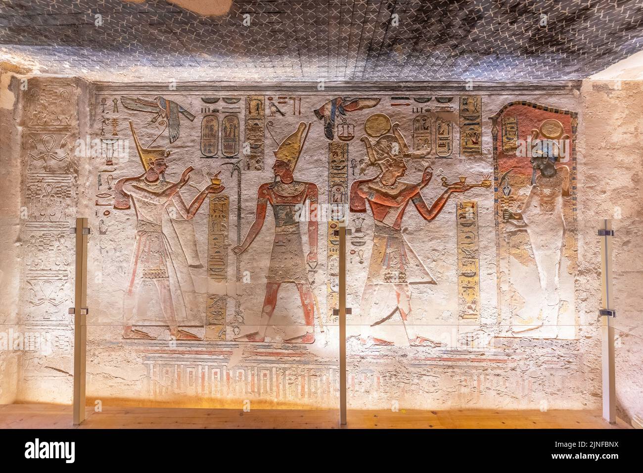 Luxor, Egypt; August 5, 2022 - The tomb of Rameses III in the Valley of the Kings, Luxor, Egypt. Stock Photo