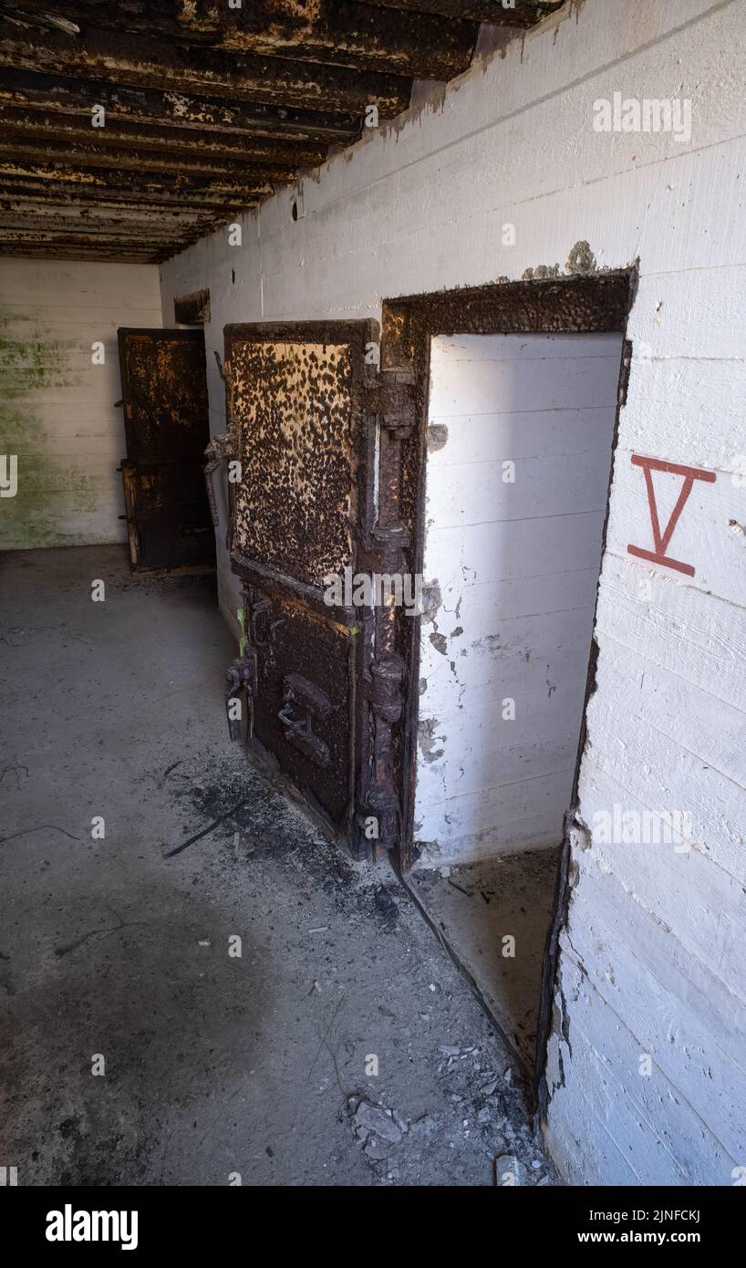 Nesheim, Norway - May 30, 2022: Marka shooting and training range. Lista air station. It was an army coastal battery with the area's largest firepower Stock Photo