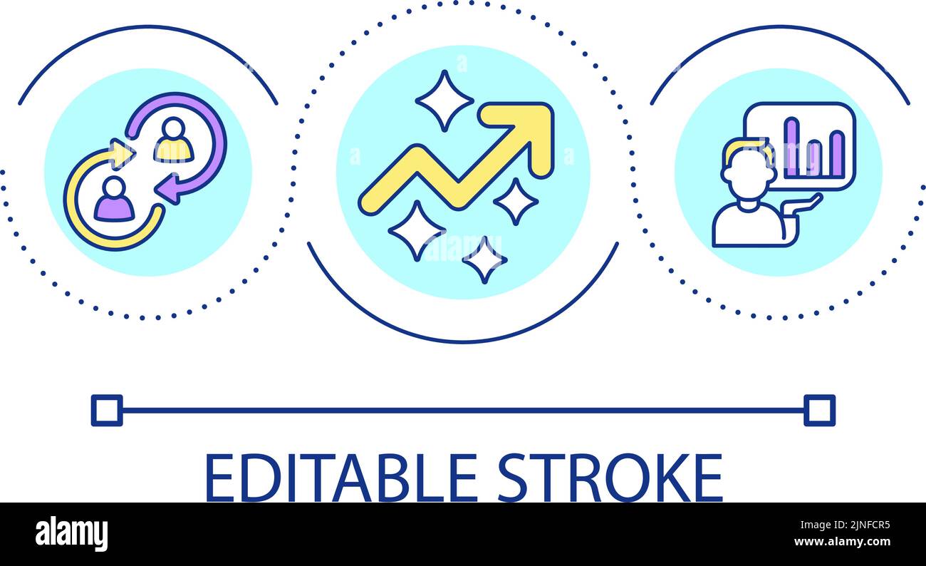 Achieve business results loop concept icon Stock Vector