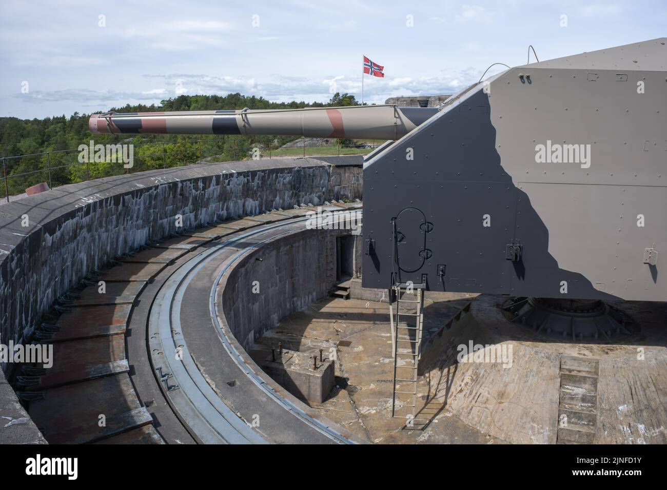 Kristiansand, Norway - May 29, 2022: Cannon Museum (Battery Vara). The cannon at Movik is the world's second largest cannon mounted on land. The canno Stock Photo