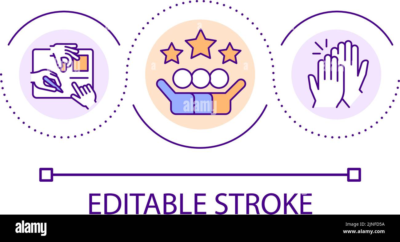 Build effective team culture loop concept icon Stock Vector
