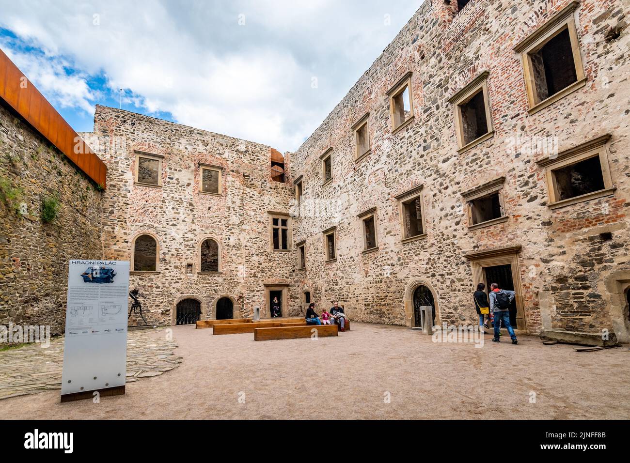 Helfstyn, Czech Republic - 13.6.2021: Tourists are visiting the ...
