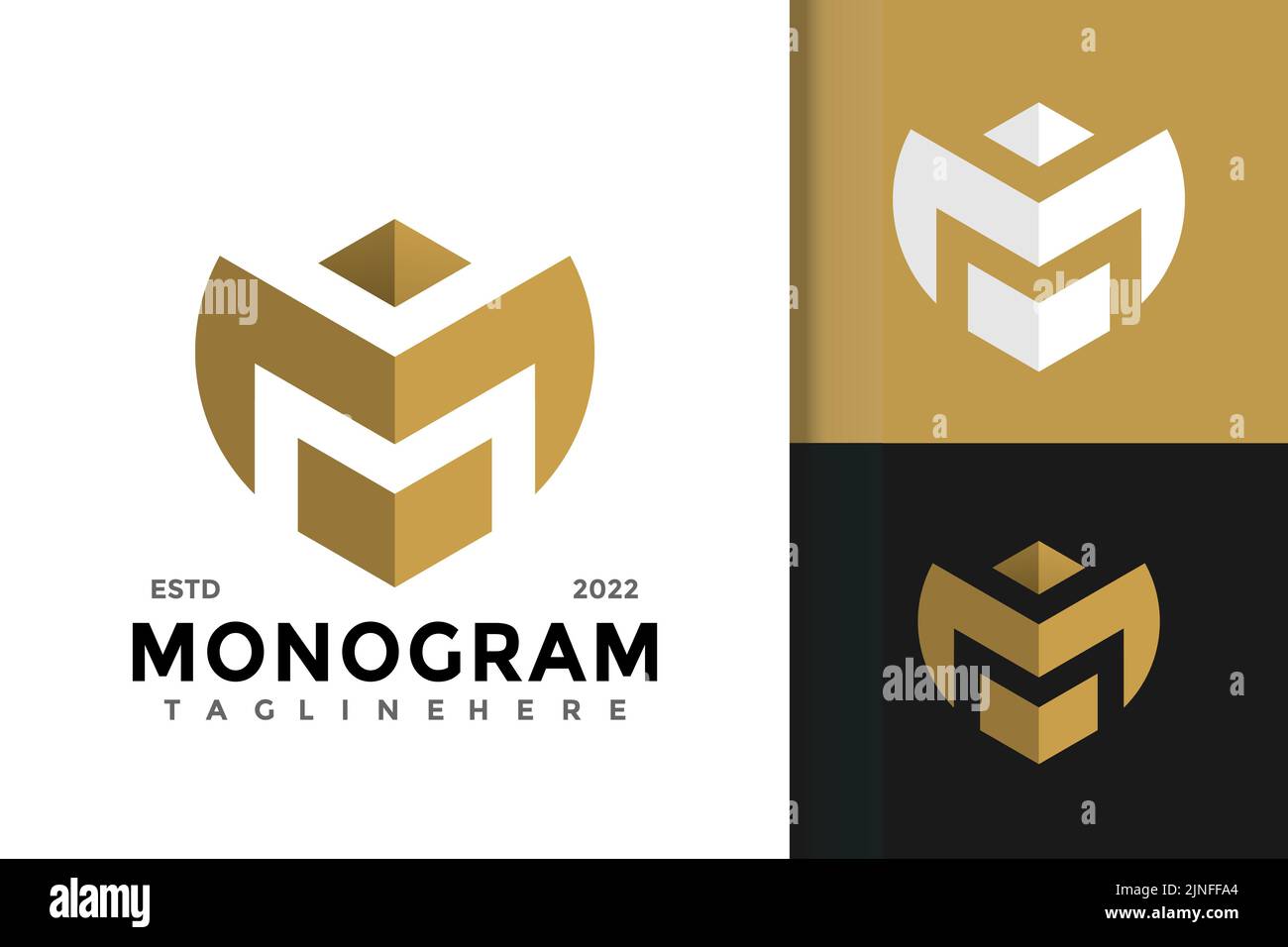 A vector template of logo design with 'monogram' word Stock Vector