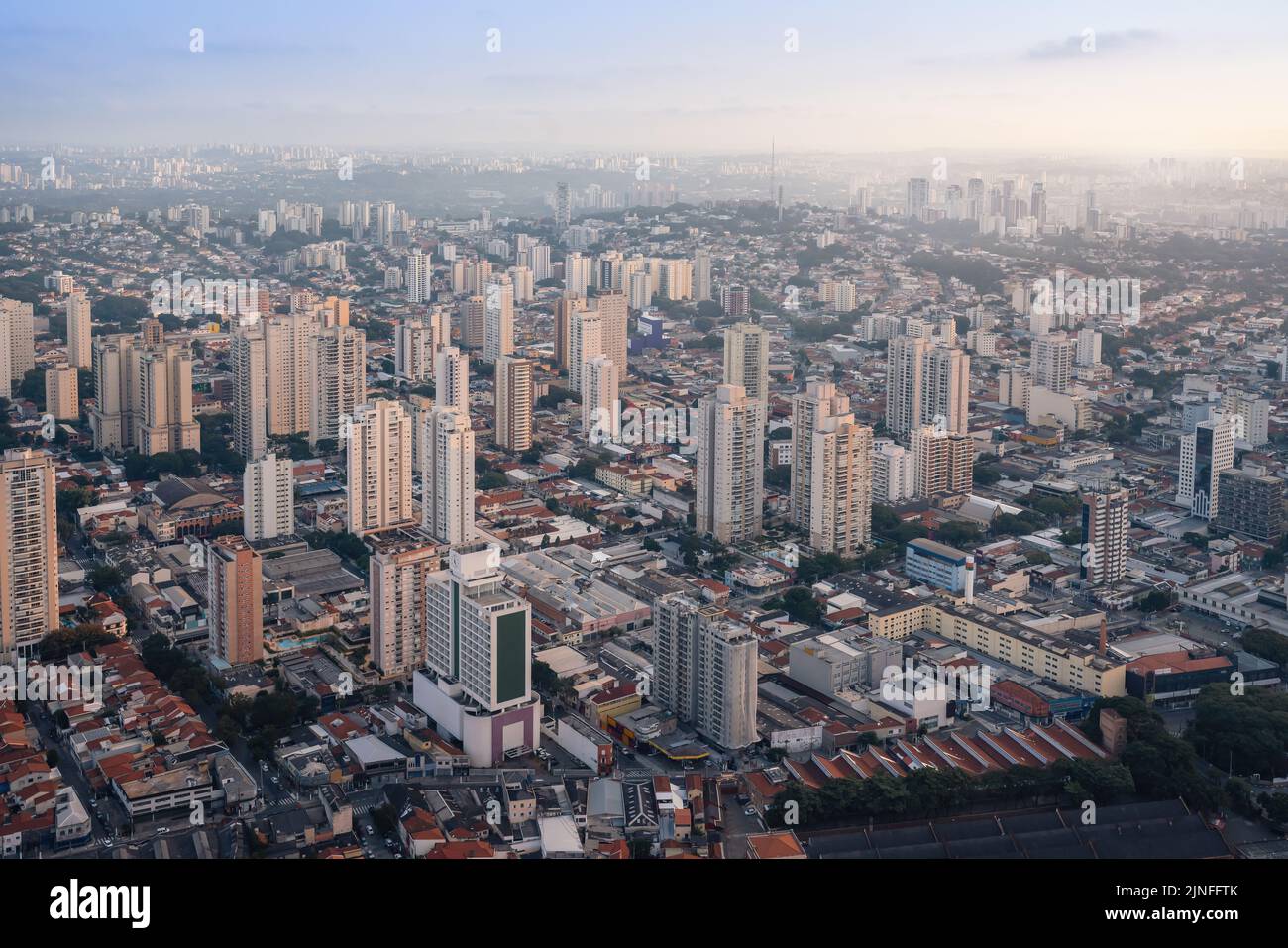 Aerial View of Lapa and Vila Romana neighborhood - Sao Paulo, Brazil Stock Photo