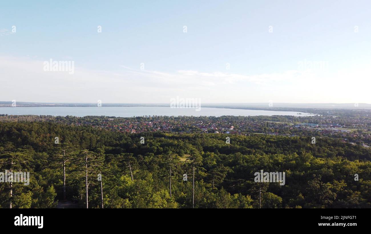 View from the Festetics lookout tower nearby Keszthely, Hungary Stock Photo