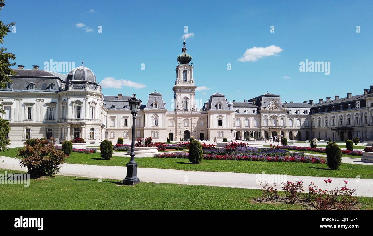 Famous Festetics Palace. The town of Keszthely has been located in Zala county at Lake Balaton. - Keszthely, Hungary - 4K Stock Photo