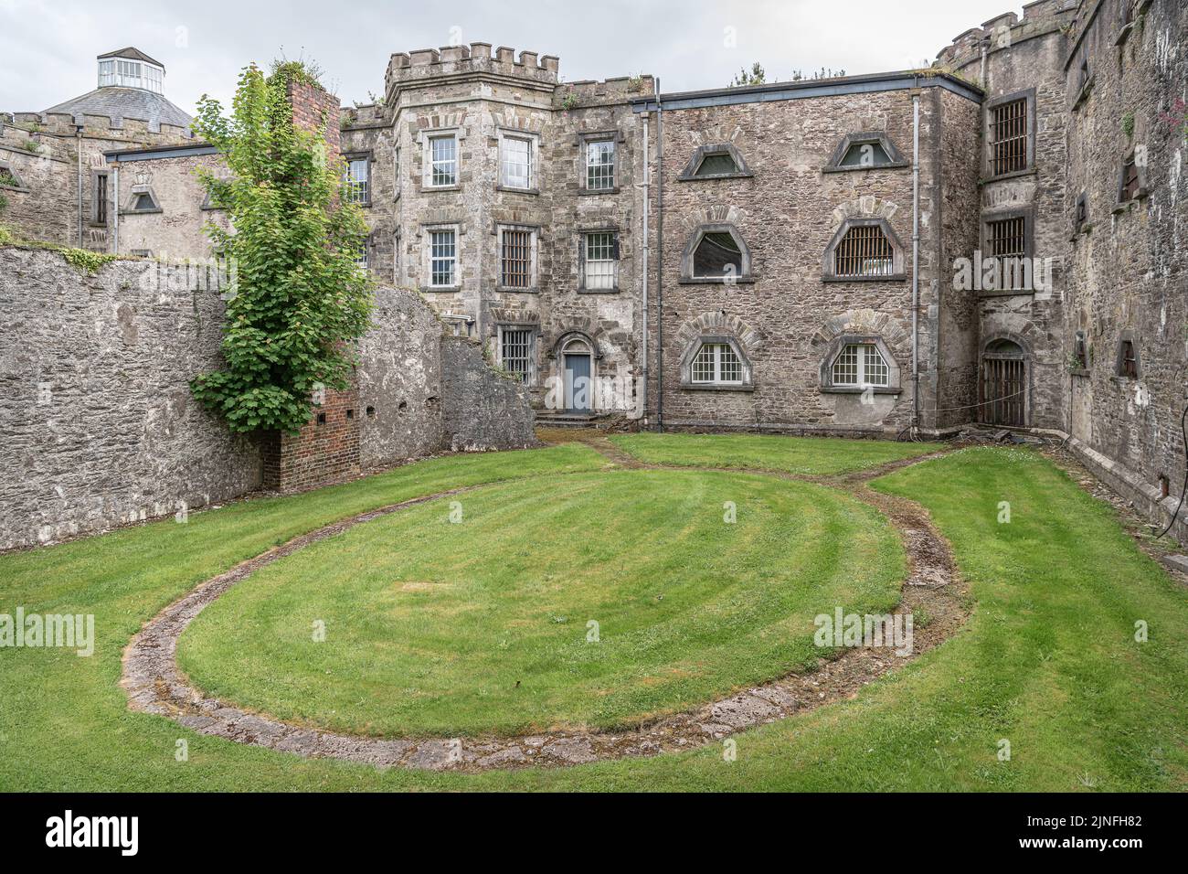 Cork City Gaol exercise area showing circular path followed by detainees, Cork, Ireland Stock Photo