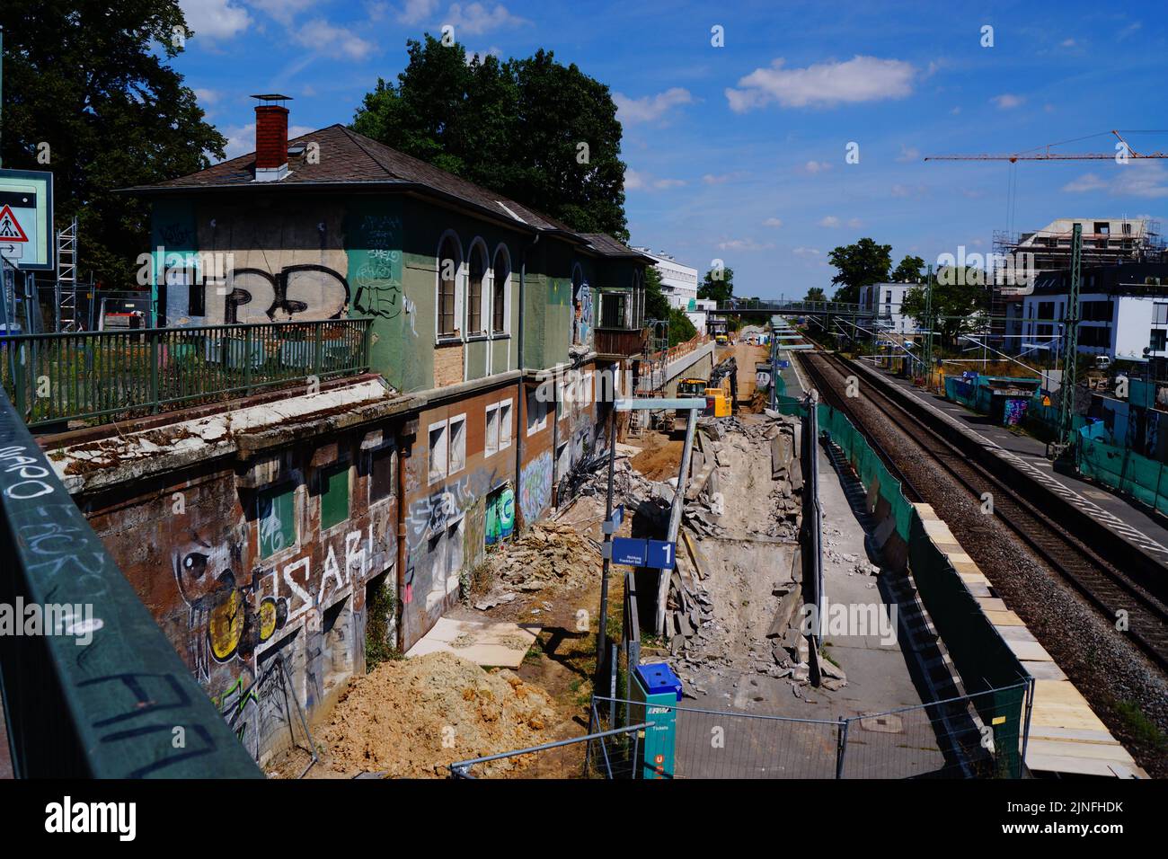 Demolition work begins at FrankfurtEschersheim station as part of the
