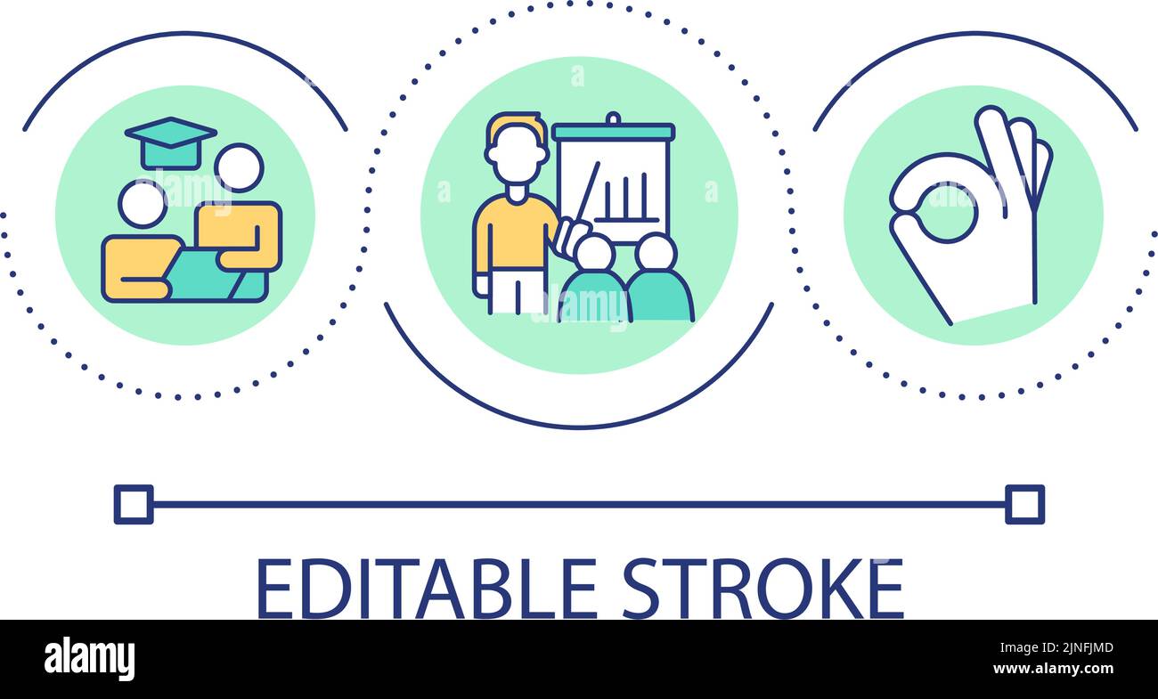 Helping employee development loop concept icon Stock Vector