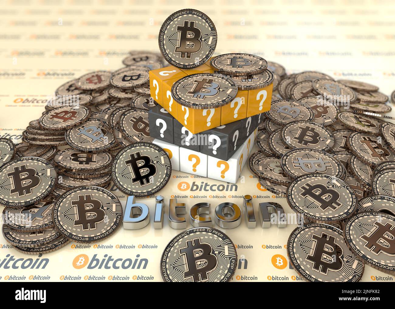 Bitcoin 3D visual Studies Stock Photo - Alamy