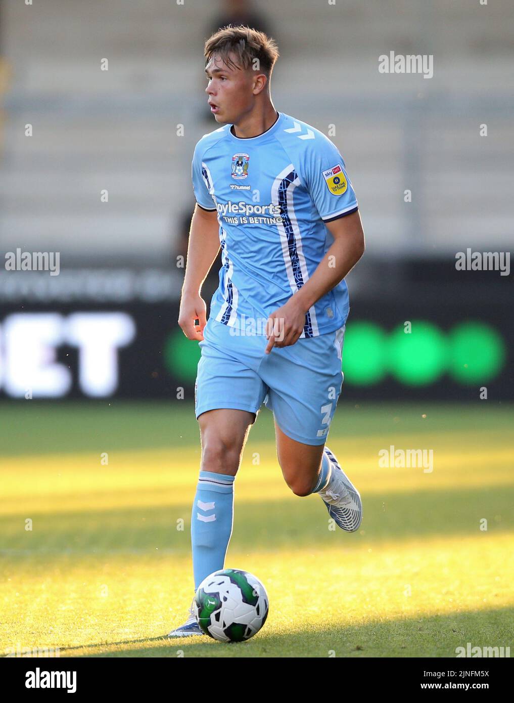 Coventry City's Callum Doyle during the Carabao Cup, first round match at the Pirelli Stadium, Burton upon Trent. Picture date: Wednesday August 10, 2022. Stock Photo