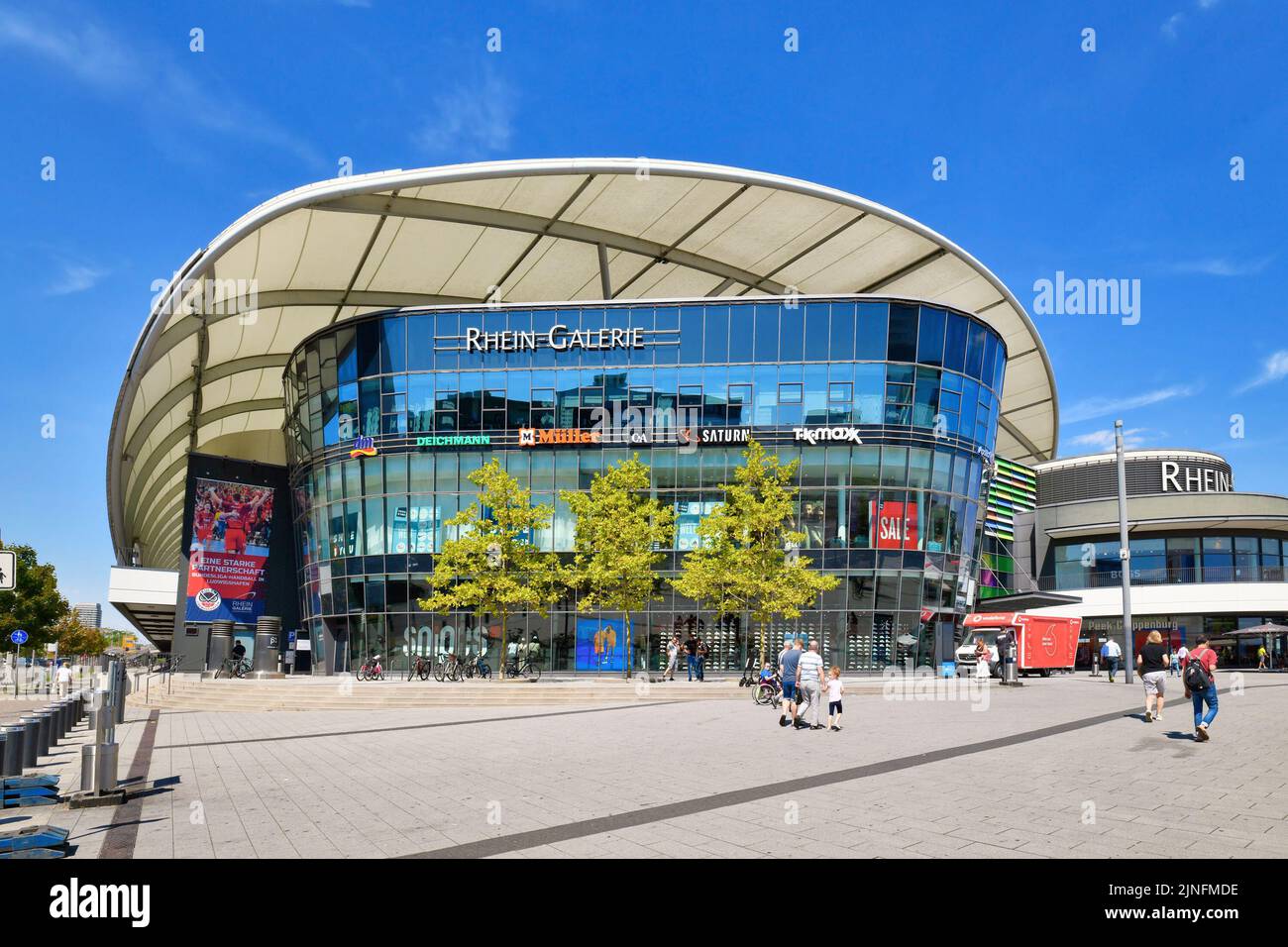 Ludwigshafen, Germany - August 2022: Large shopping mall called 'Rhein Galerie' Stock Photo