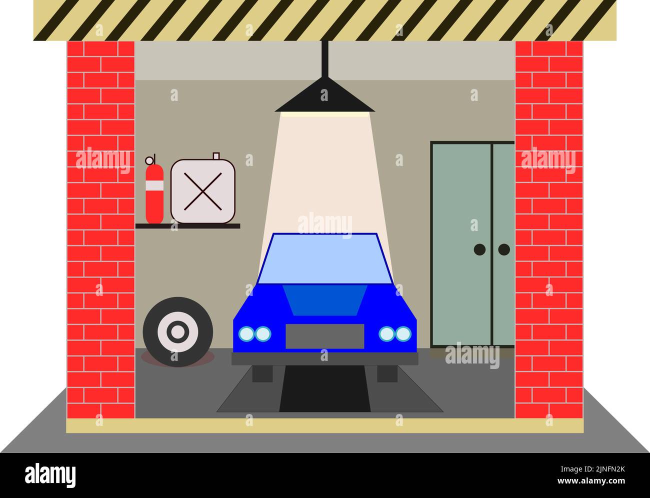 Garage interior workshop Stock Vector Images - Alamy