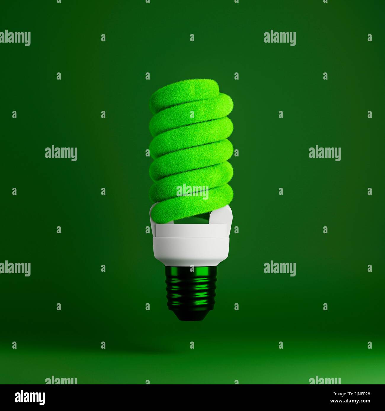 Green grass texture of led lamp on green background. Concept of