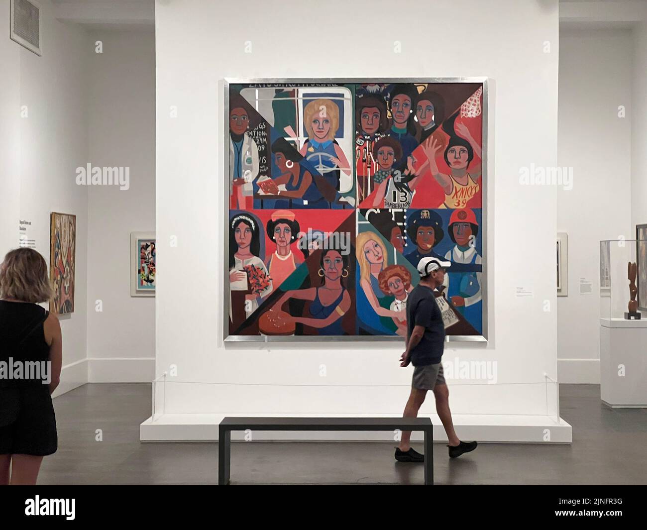 Faith Ringgold painting "For the Women's House," 1971. Gallery in the Brooklyn Museum Stock