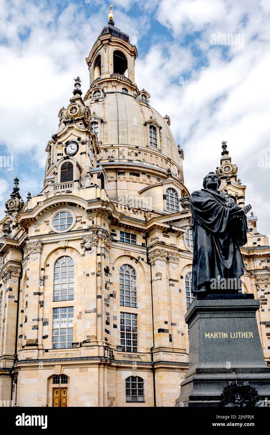 Dresden: Frauenkirche (Sachsen, Germany) Stock Photo