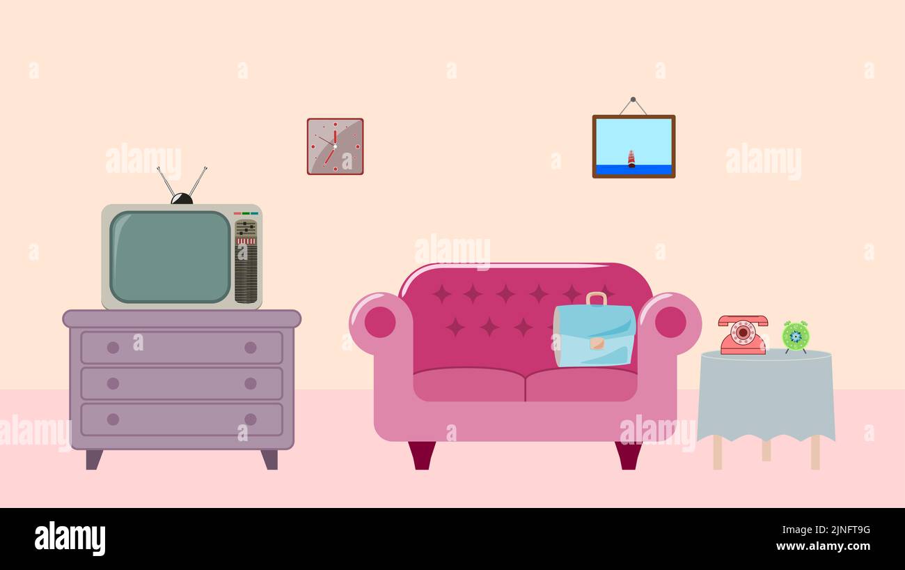 Vintage Room Interior Stock Vector Image & Art - Alamy