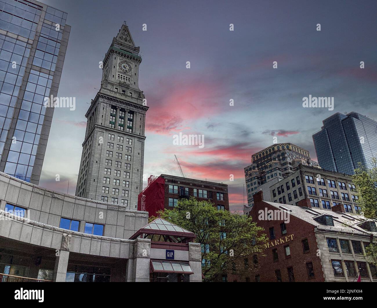 Quincy Market building and outdoor plaza, Boston, Massachusetts Stock