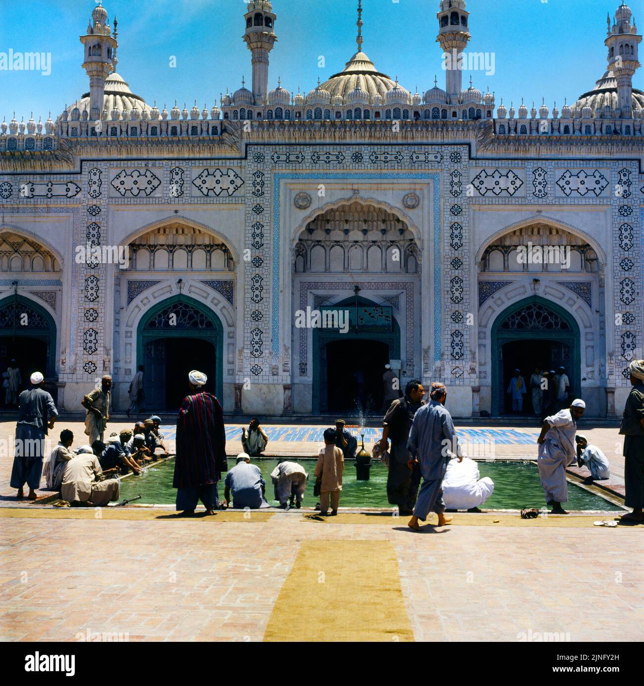 Peshawar Pakistan Mosque Of Mahabat Khan Washing Before Prayers Stock Photo