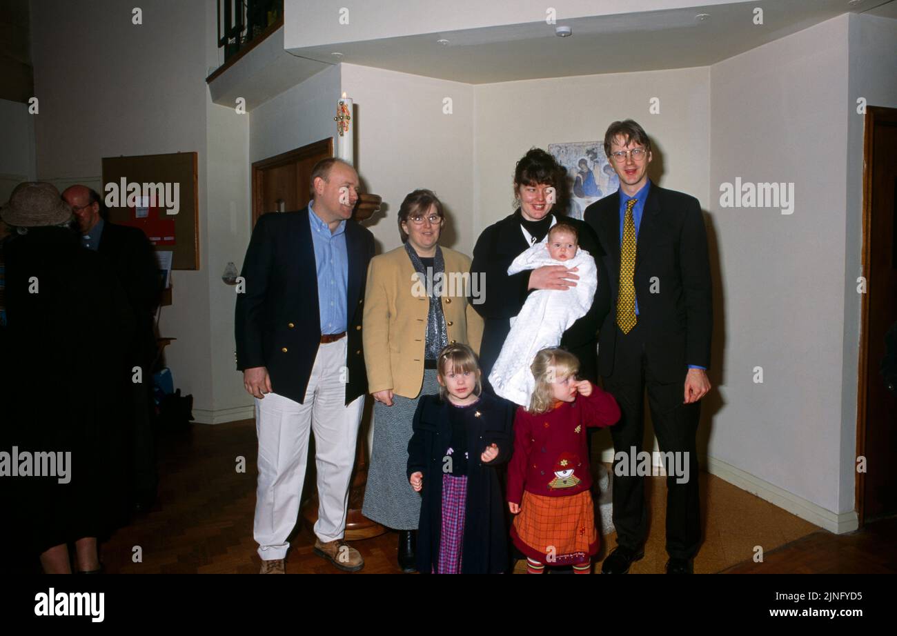 Portrait of Parents and Godparents after Christening at St Bernard's