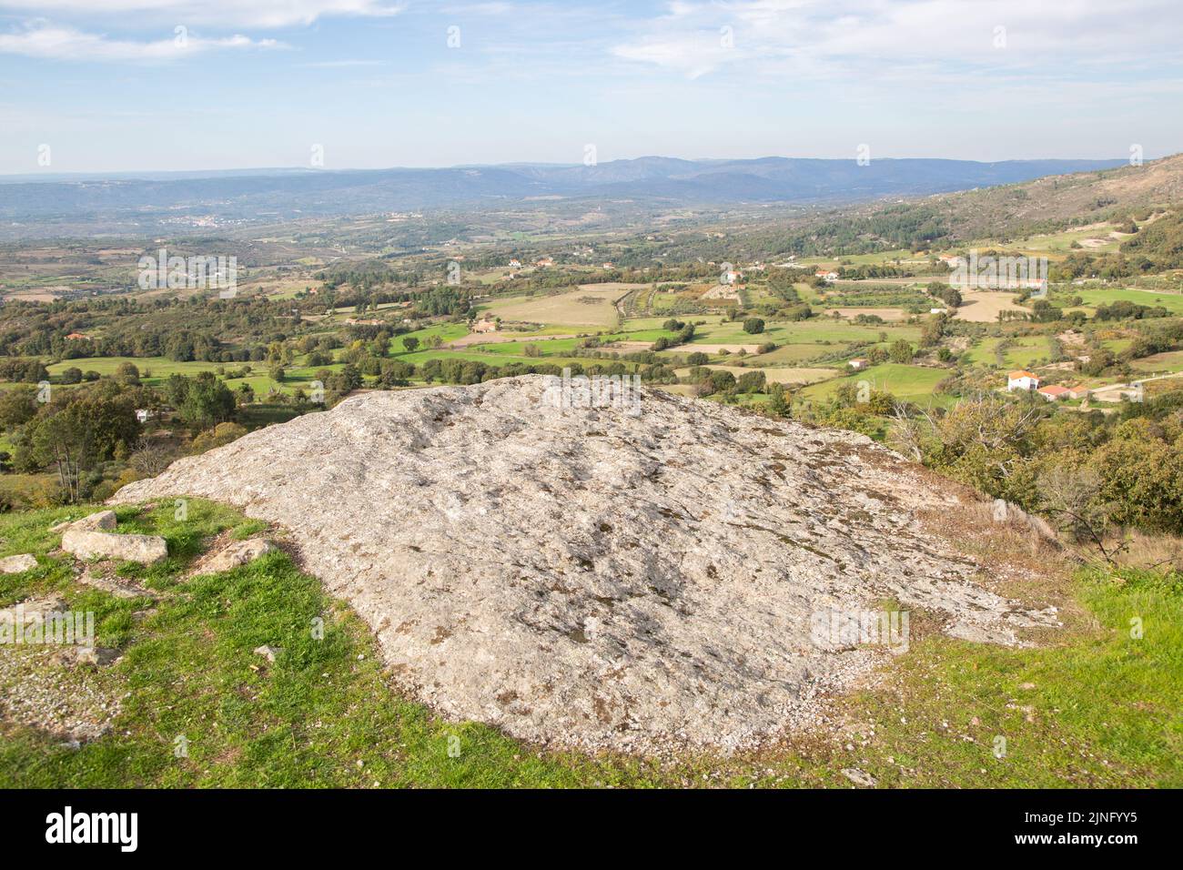 Stone and Landscape in Linhares da Beira; Portugal Stock Photo