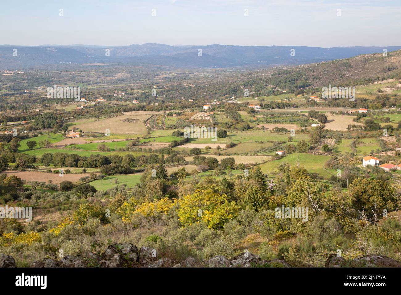 Landscape View in Linhares da Beira; Portugal Stock Photo