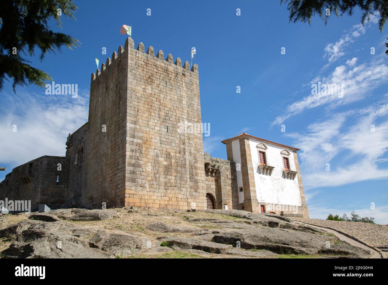 Facacde of Belmonte Castle, Portugal Stock Photo