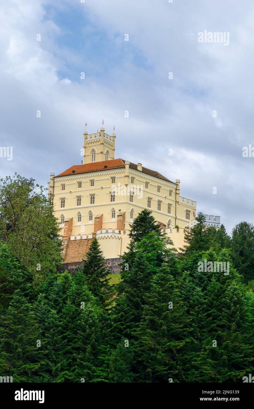 Trakošćan Castle is valued cultural and historic monument Stock Photo