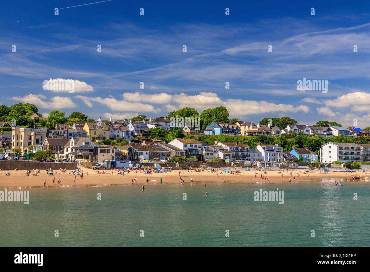 The sandy beach at Saundersfoot, Pembrokeshire, Wales, UK Stock Photo
