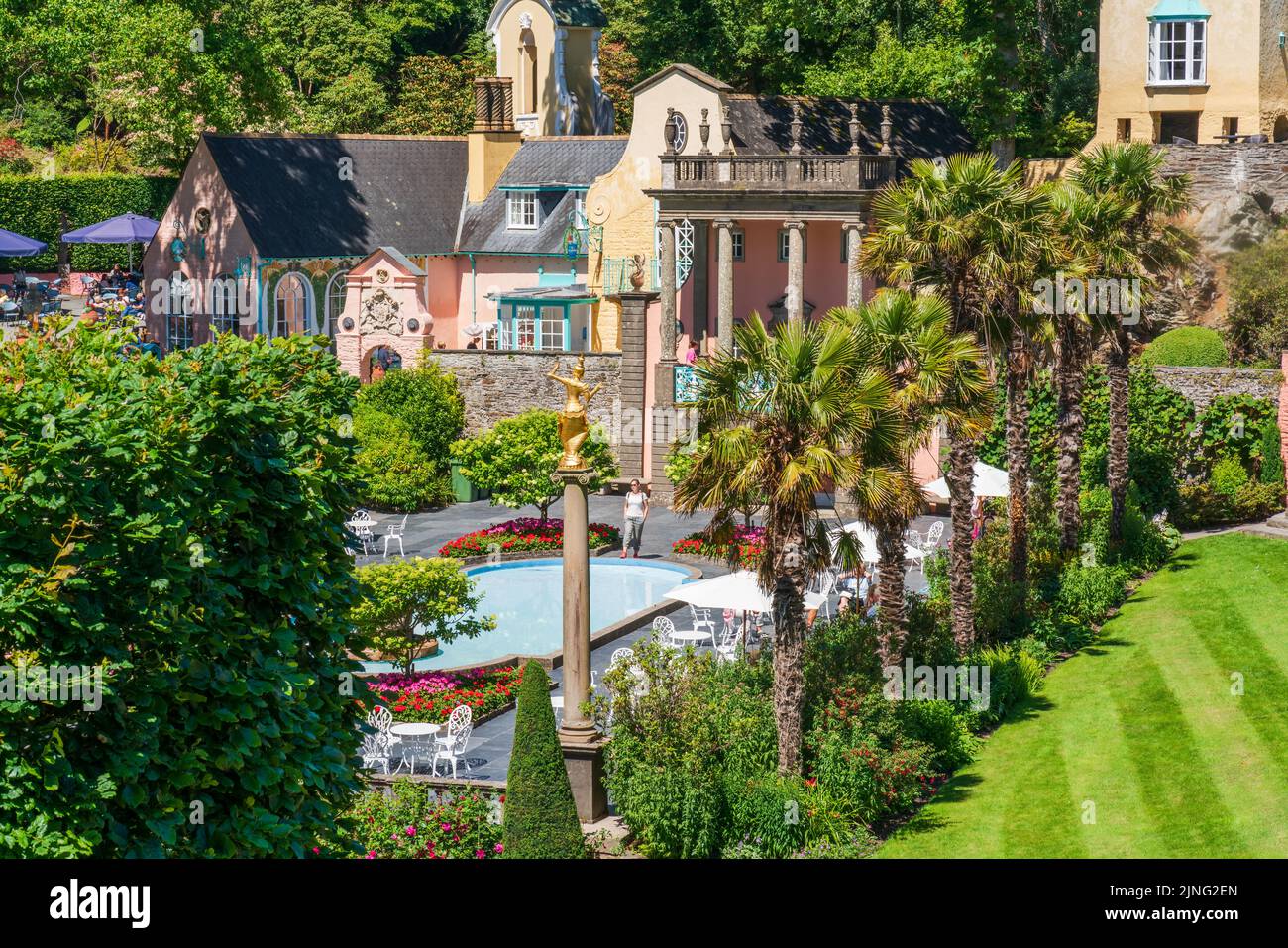 PORTMEIRION, WALES, UK - JULY 07, 2022: Portmeirion is a tourist ...