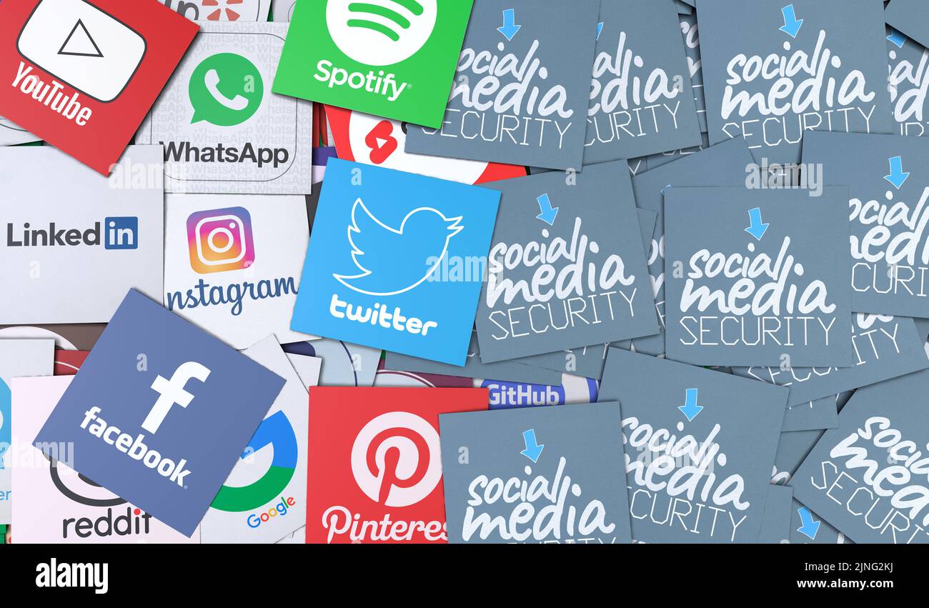 Security, Social Media Background Stock Photo - Alamy
