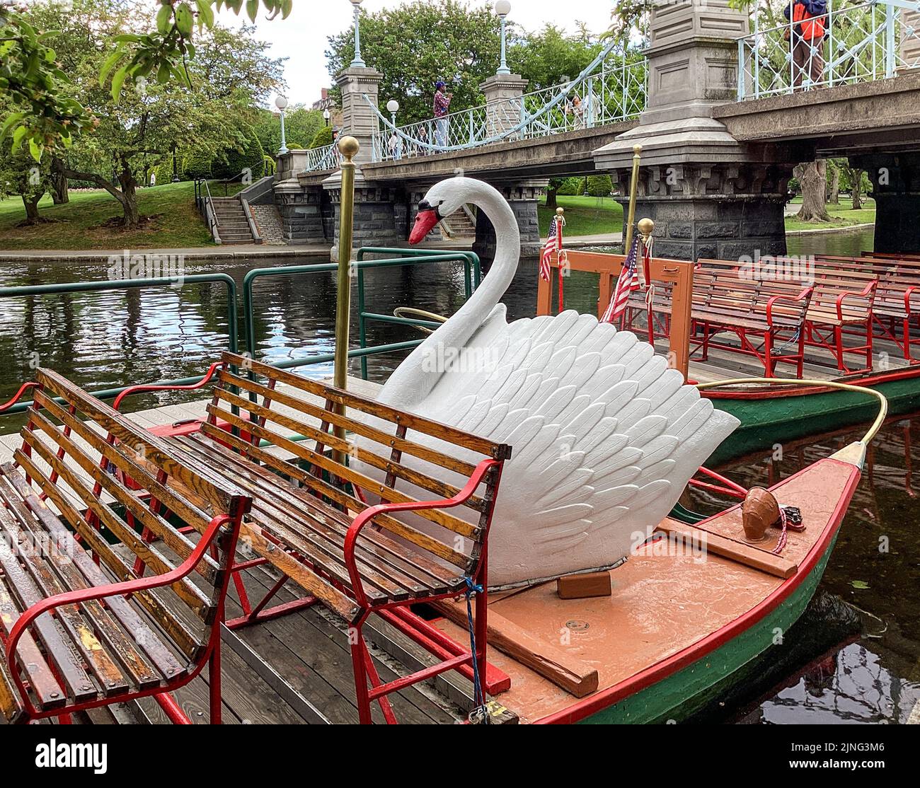Swan Boat on the Boston Public Garden, Boston, Massachusetts Stock Photo
