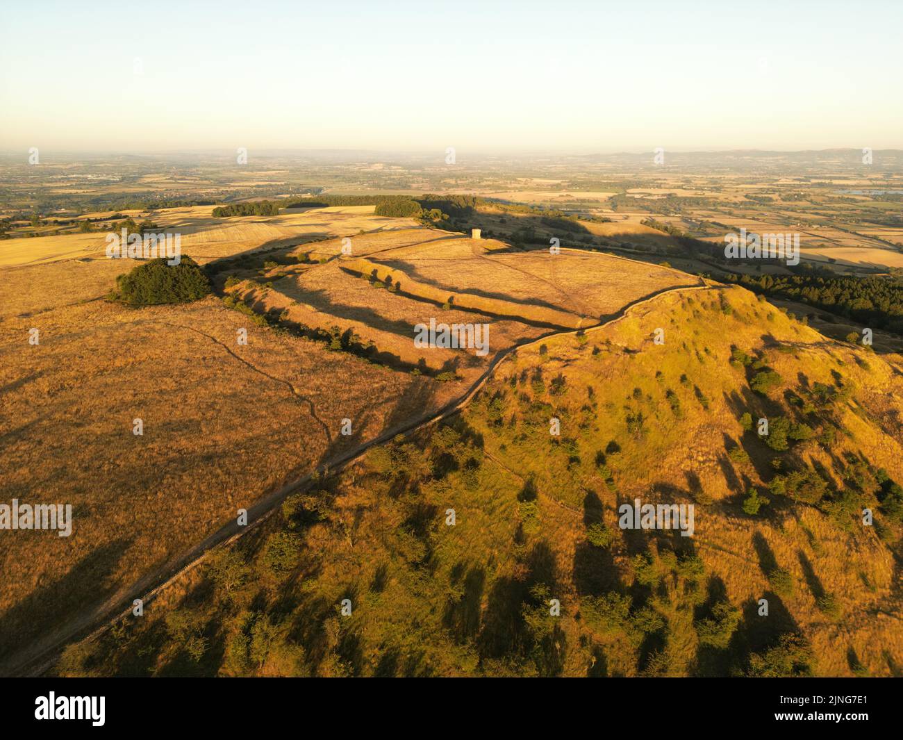 Parsons folly and Kemerton camp Iron age hill fort. Bredon Hill